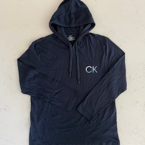 Calvin Klein Other - Calvin Klein Casual Lightweight Pull On Lg Sleeve 100% Cotton Hoodie Navy Sz XL